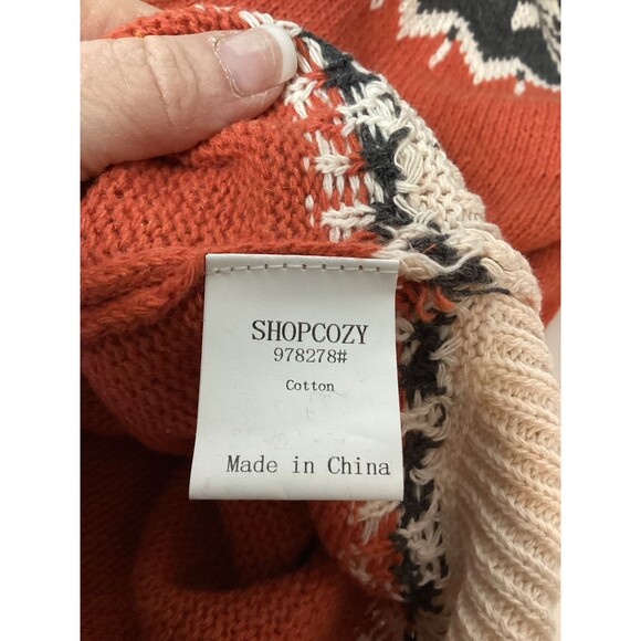 Cozy Women’s Orange Sweater‎ Size Large - Picture 7 of 9